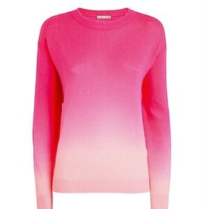 Alice+Olivia Dip-Dye-Cashmere-Blend-Pink Sweater Size M